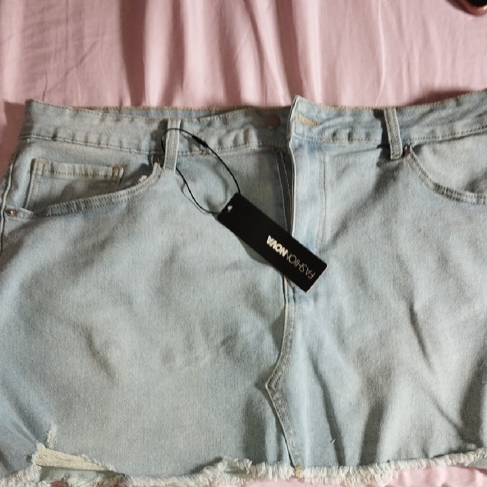 Fashion Nova Sky Blue Mini Skirt
